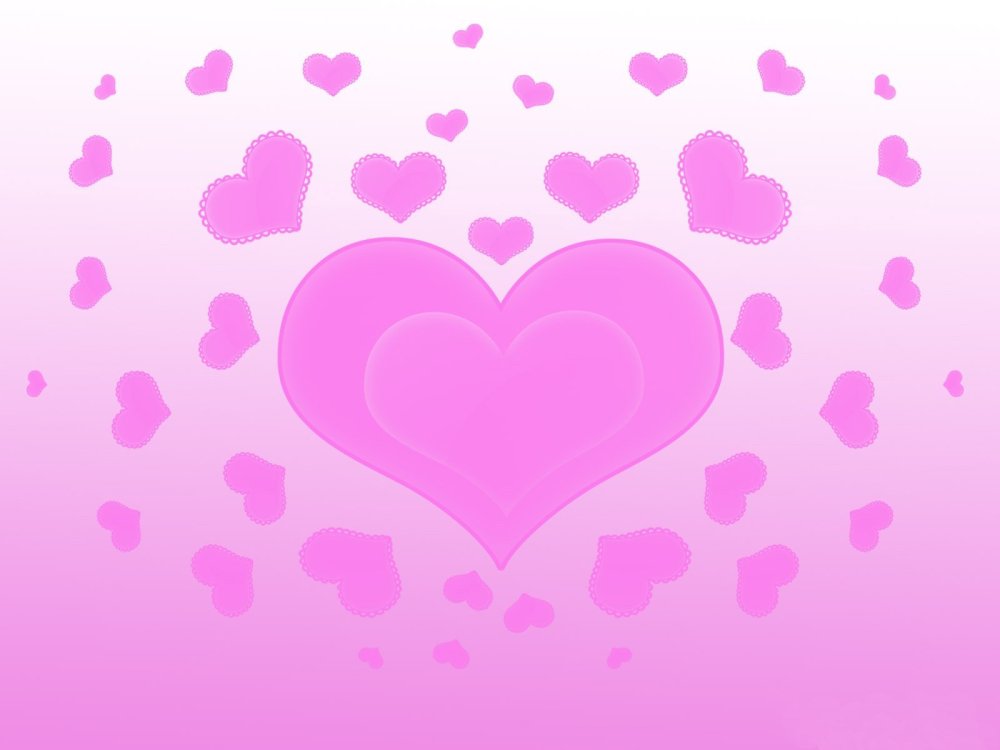 Розовые сердечки