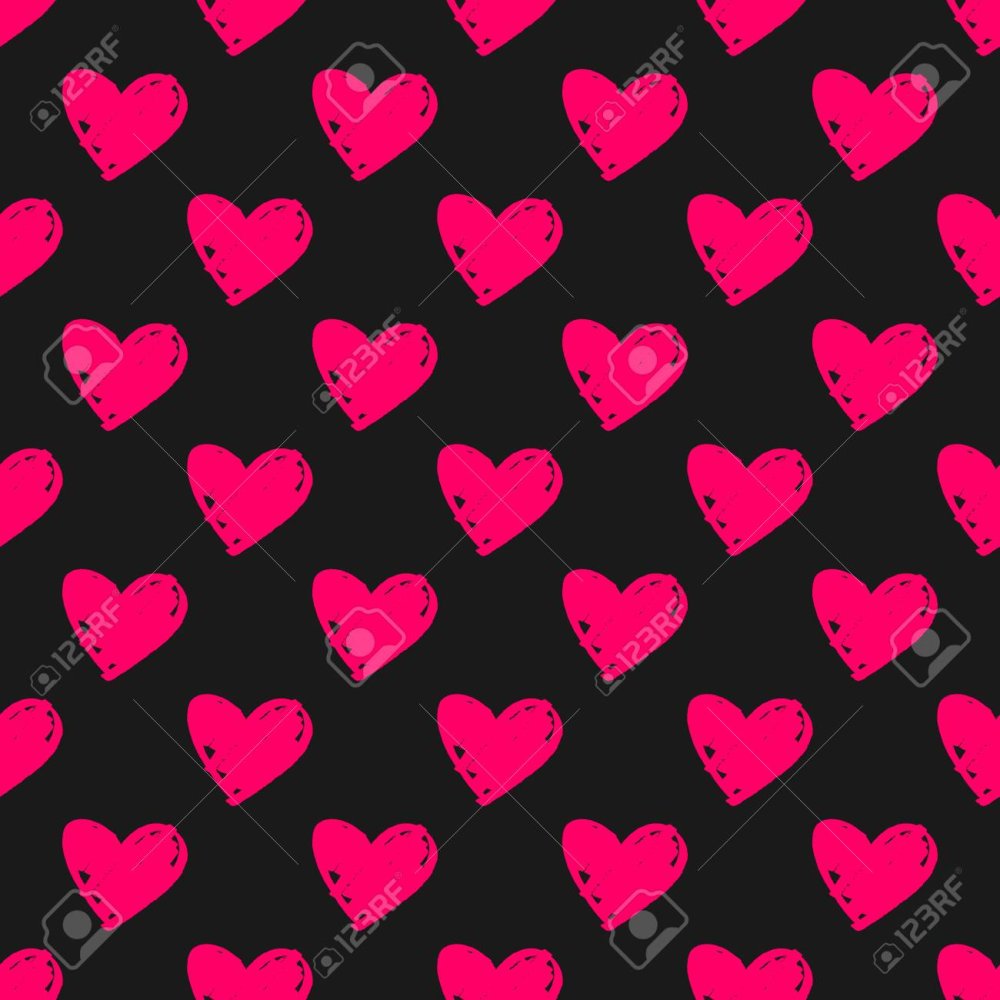 Розовый фон чёрное сердце медведь писталет