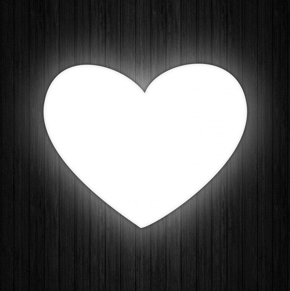 Сердце черно белое