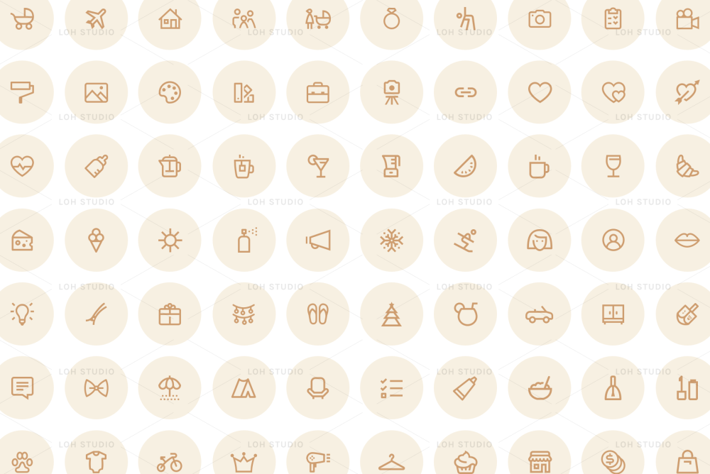 Иконки бежевого цвета