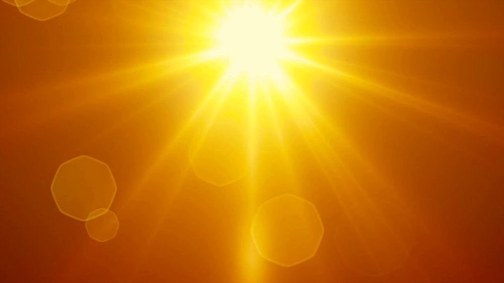 Желтый блик солнца