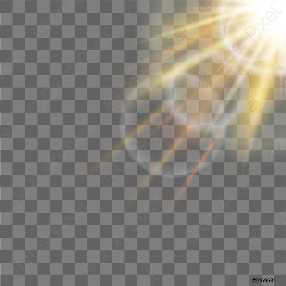 Солнечные блики на прозрачном фоне