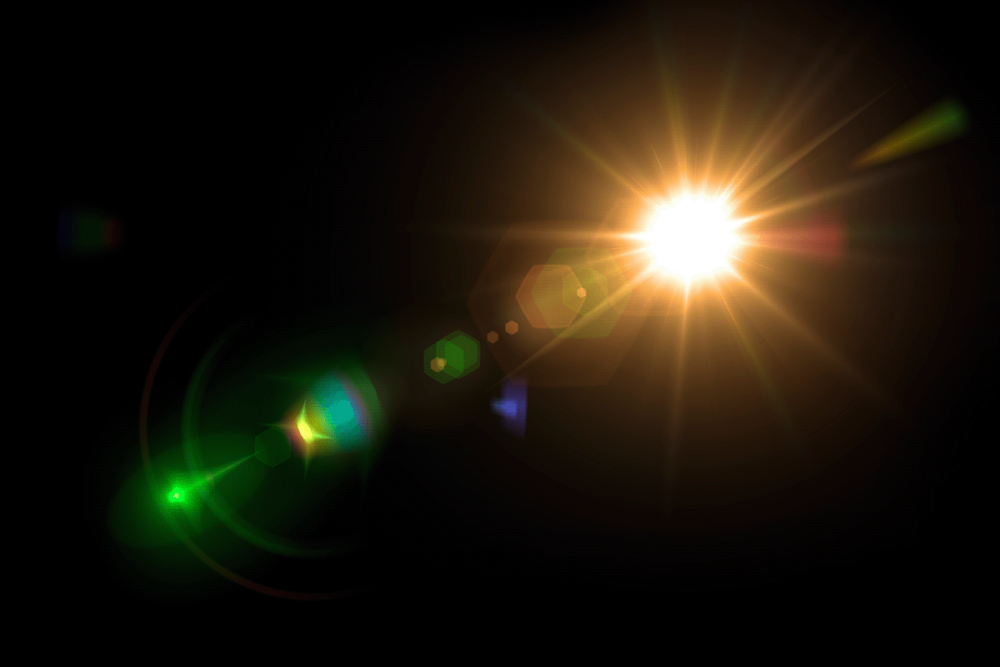 Зеленый блик от солнца