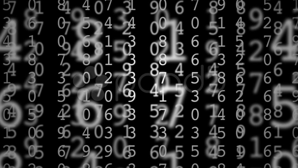 Цифры на черном фоне