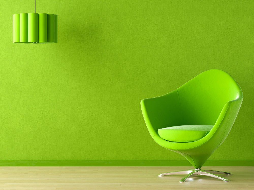 Зелёные обои для стен