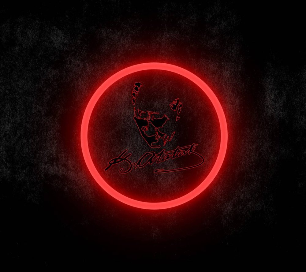 Красный неоновый круг