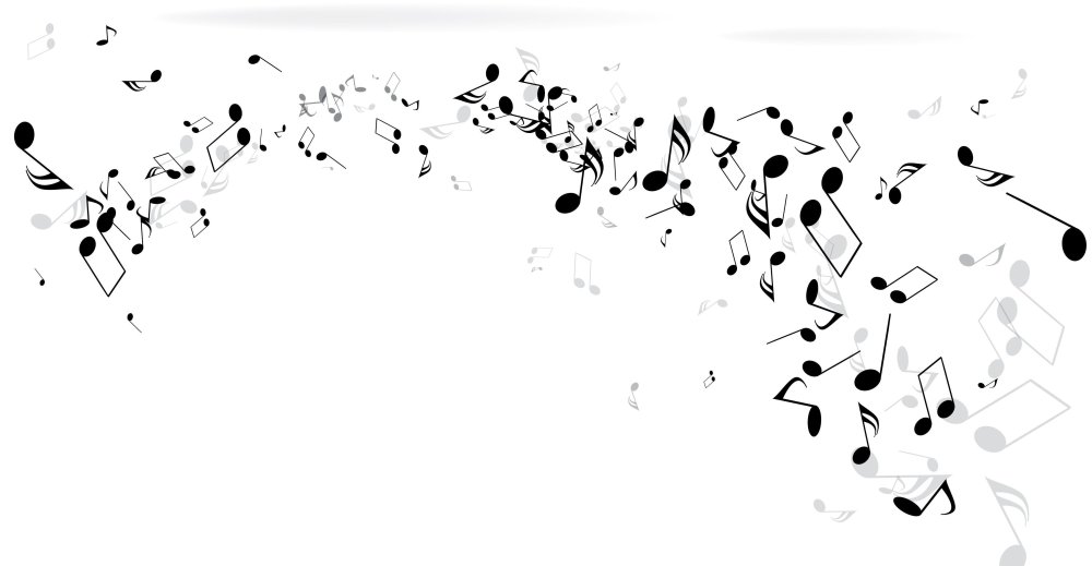 Ноты на белом фоне