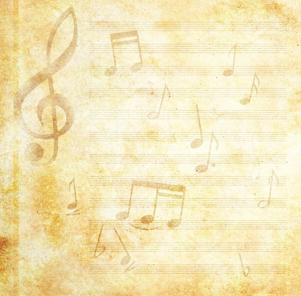 Ноты на белом фоне