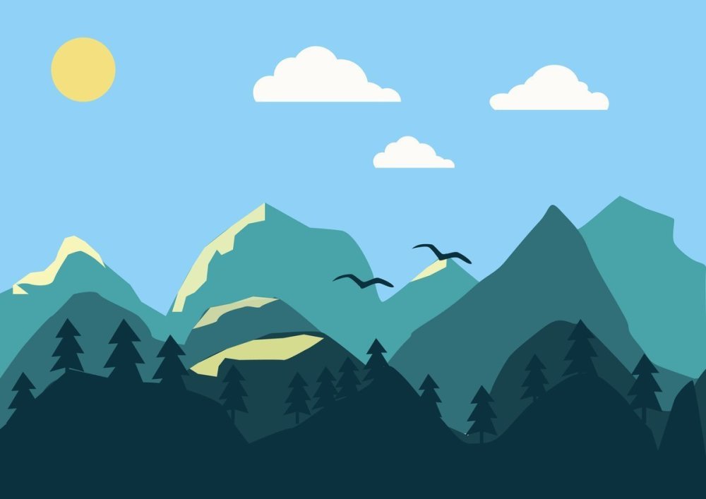 Горы Моунтайн иллюстратор Illustrator