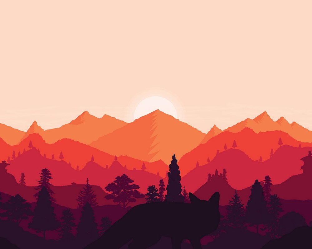 Горы в стиле флэт