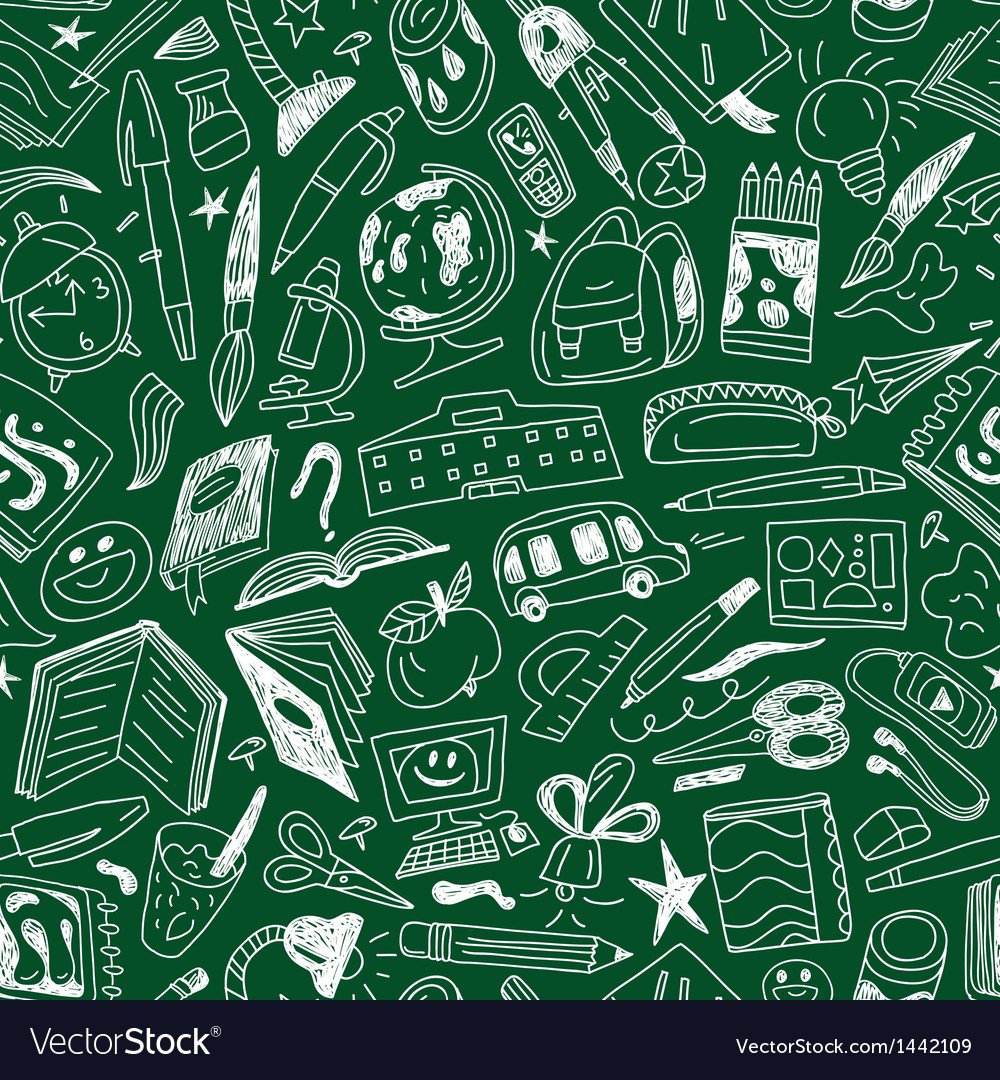 Школьный паттерн зеленый