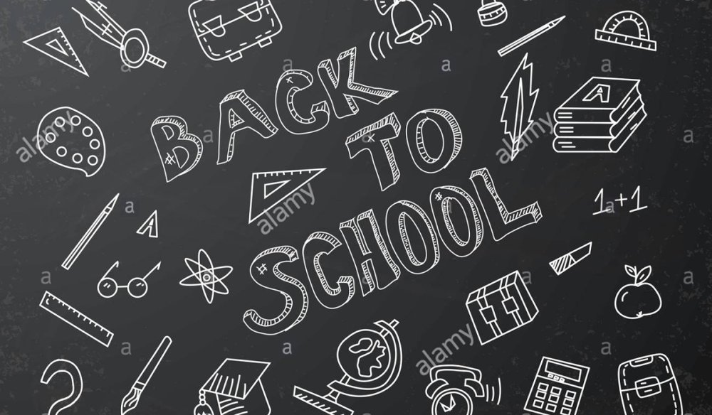 Мелом на доске школа