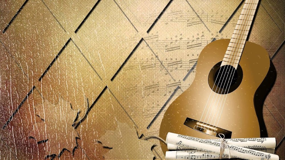 Гитара винтажный фон