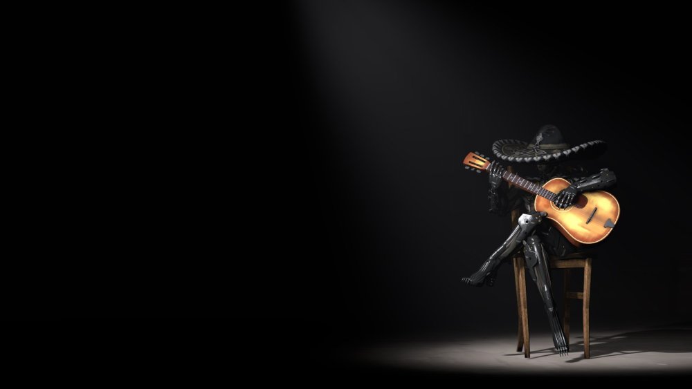 Гитара на черном фоне