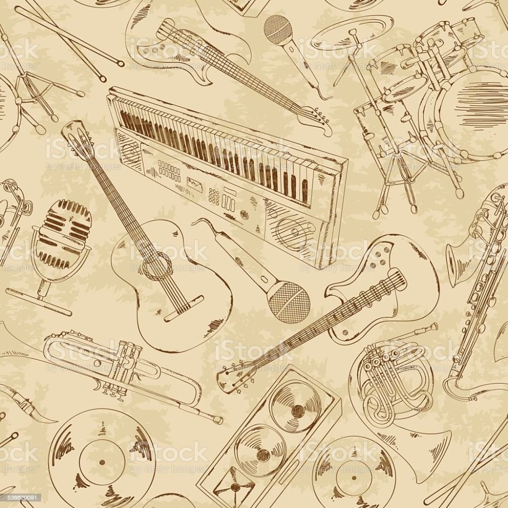 Орнамент с музыкальными инструментами