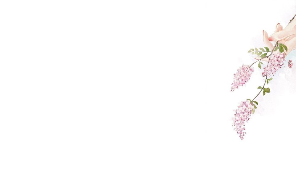 Белый фон с цветами Минимализм