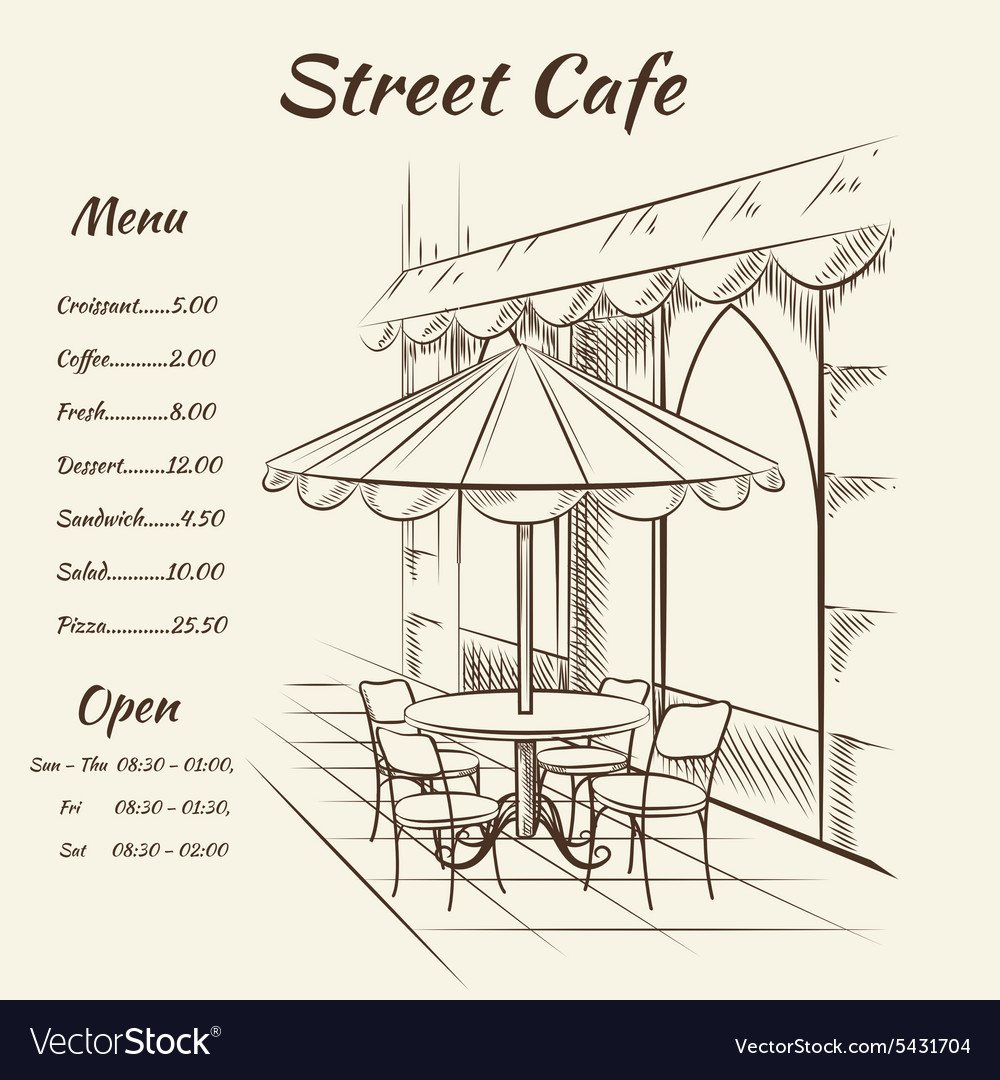 Рисунки уличных кафе и рестораны