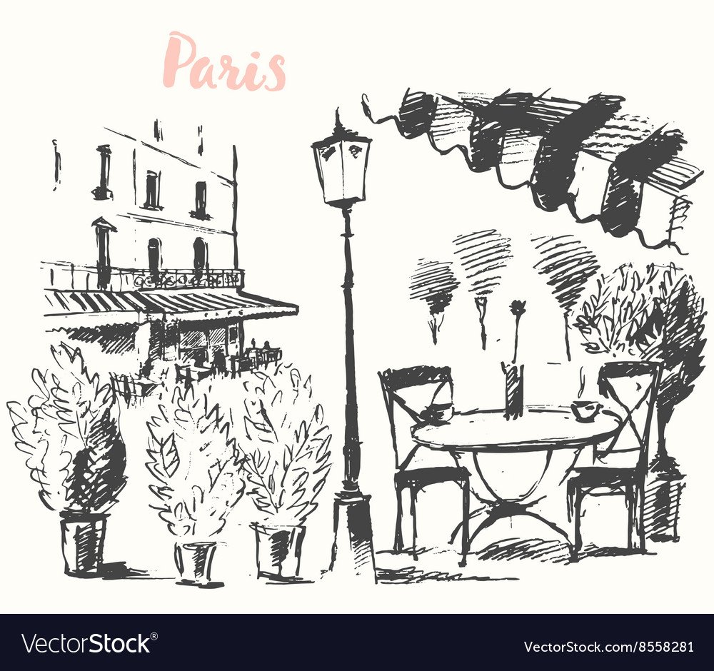 Кафе Париж набросок