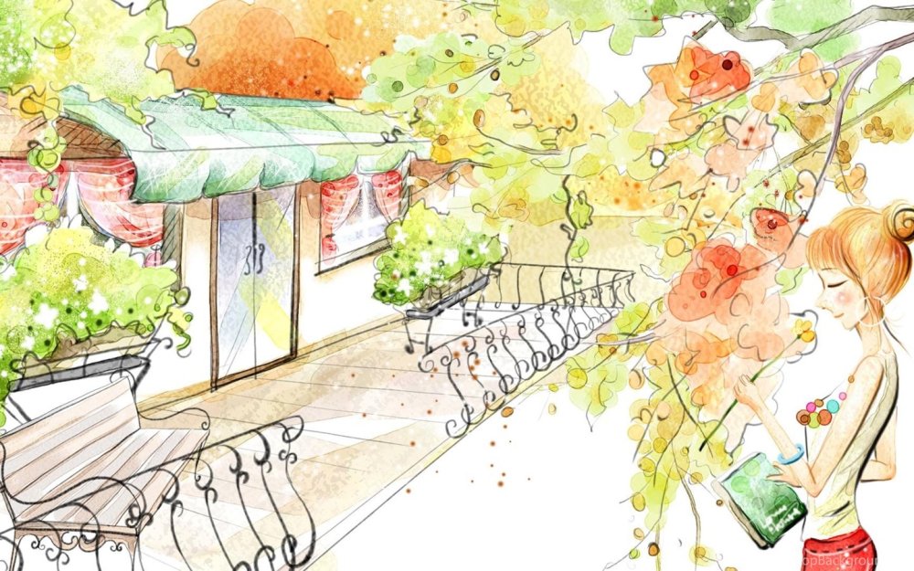 Красивые и уютные рисунки осени