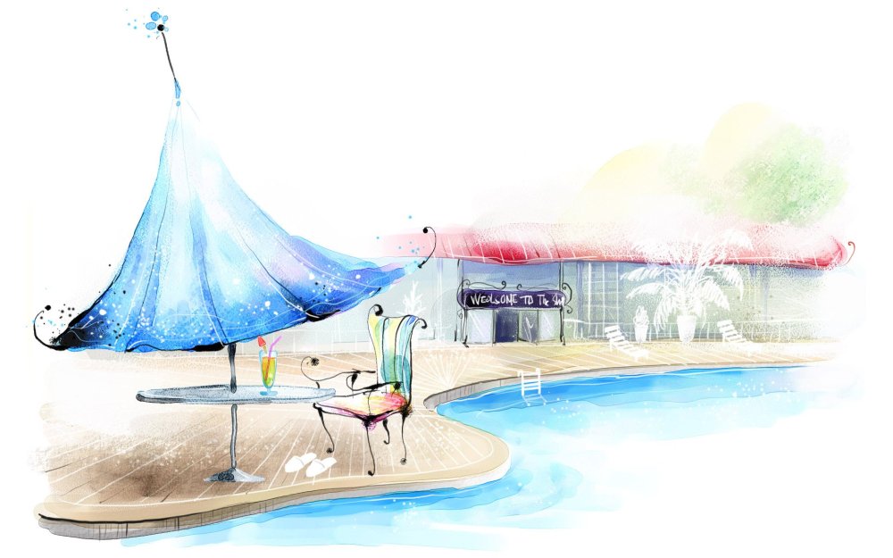 Лето акварель