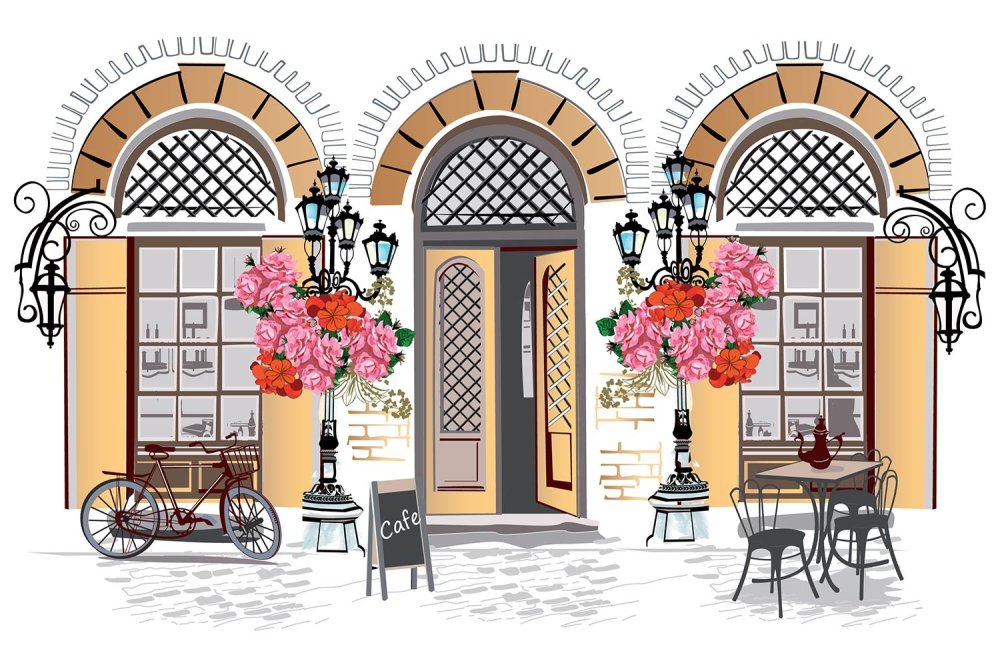 Витрина кафе Векторная иллюстрация