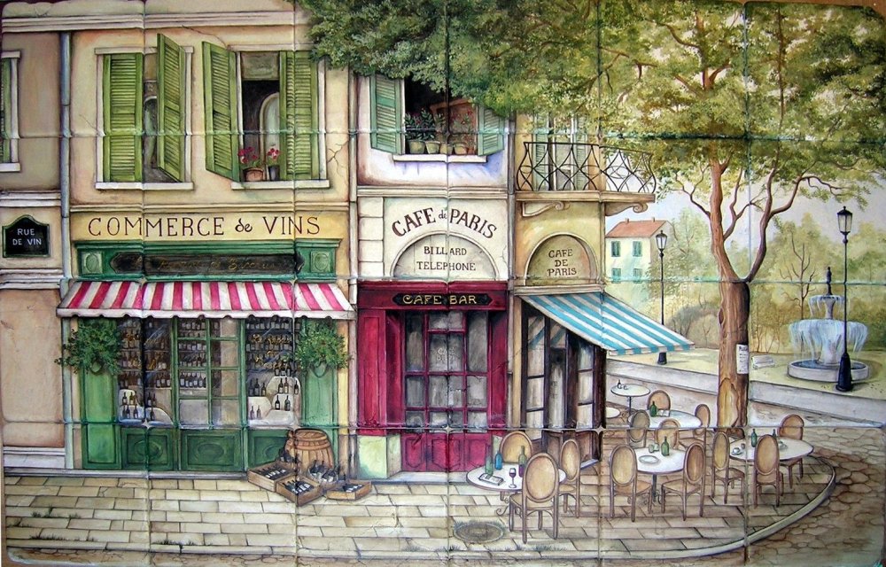 Ретро улочки Париж кафе