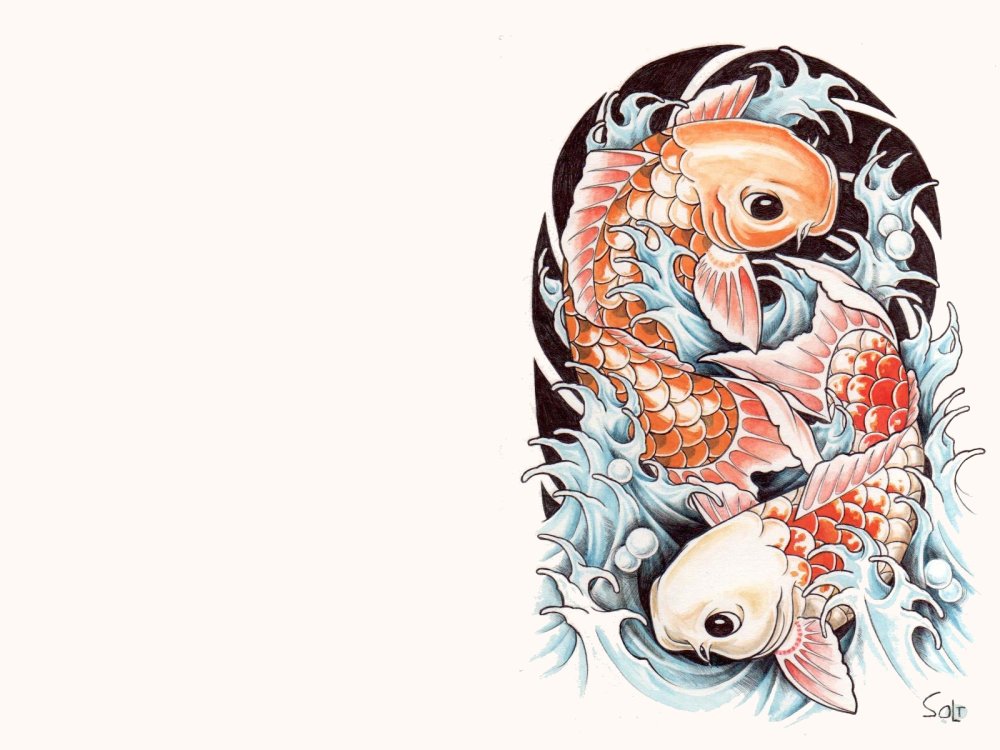 Китайские рыбы арт