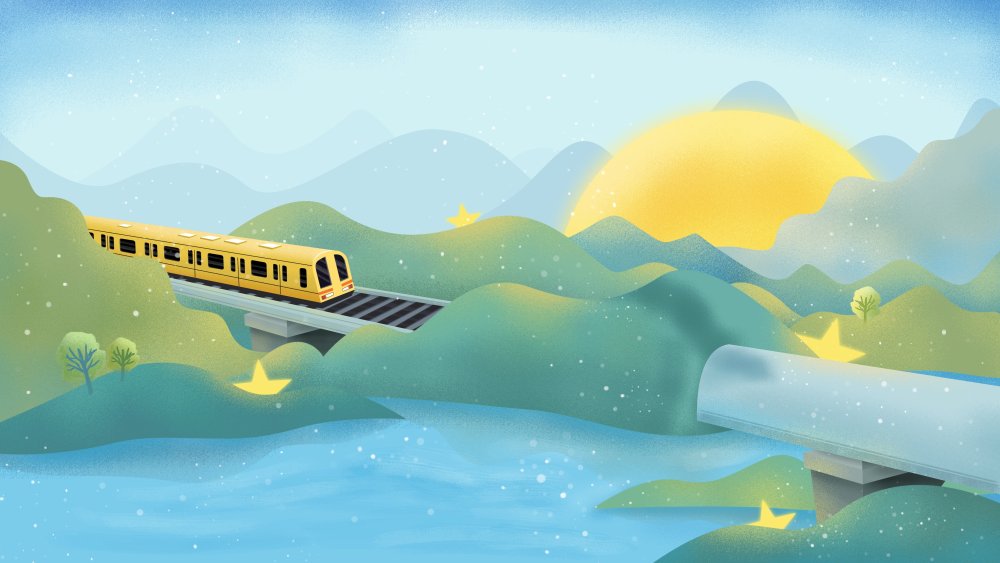 Путешествие на поезде мультяшное