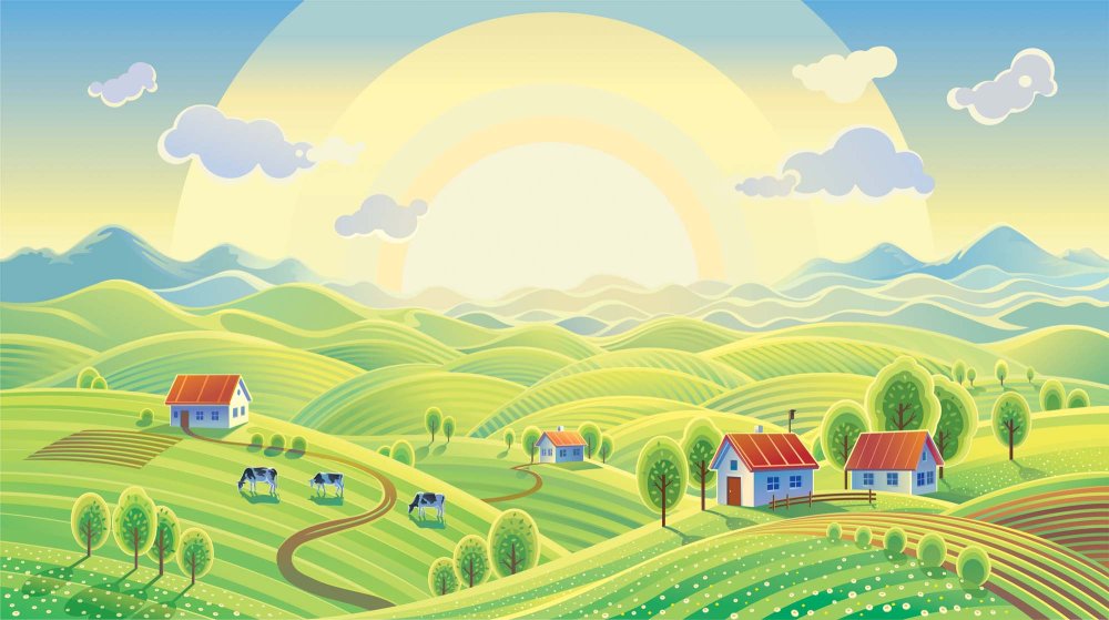 Лето в деревне вектор