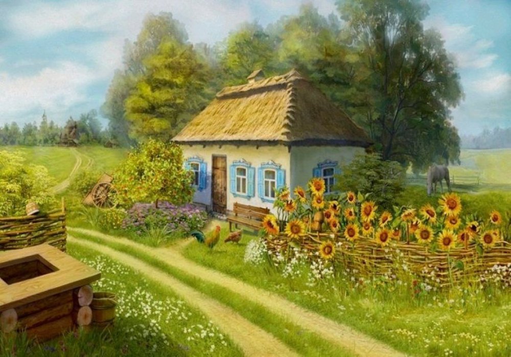 Фотообои старый дворик Люкс 2,91х2,04 м (из 9 листов)