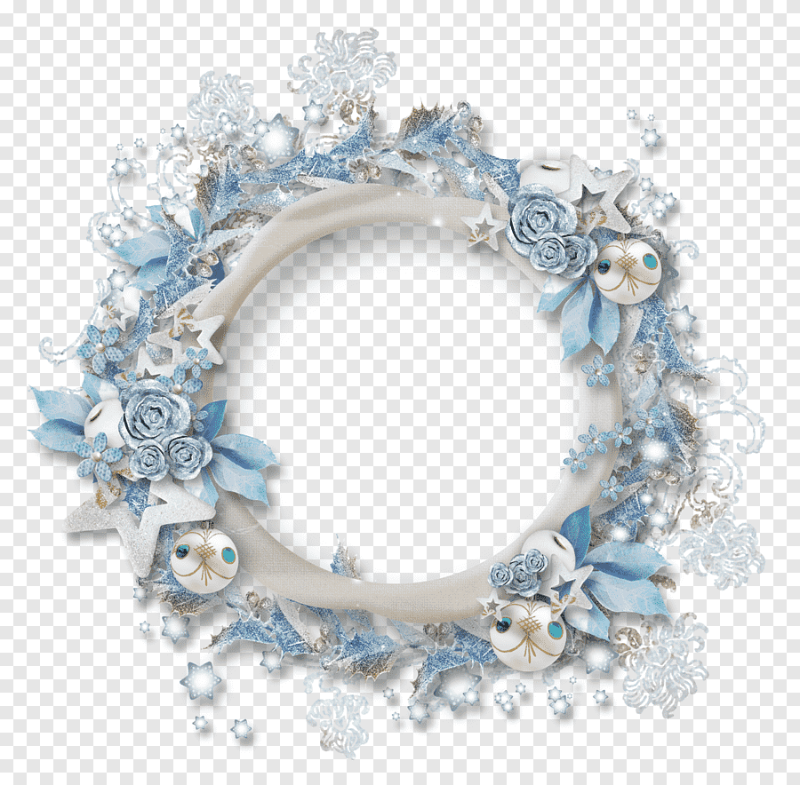 Зимняя круглая рамка