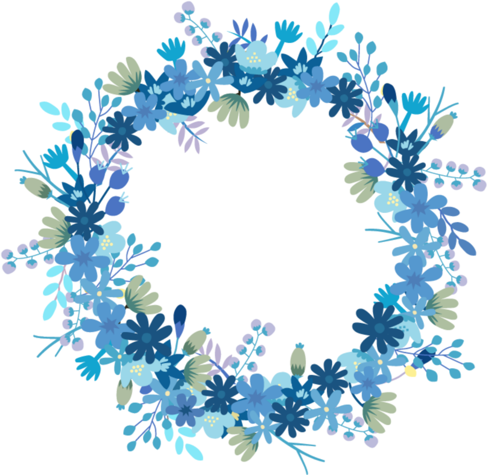 Венок из голубых цветов