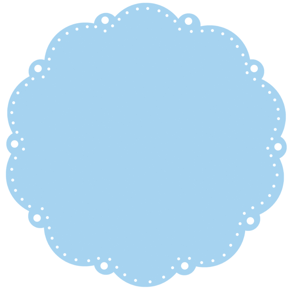 Рамка круглая голубая детская