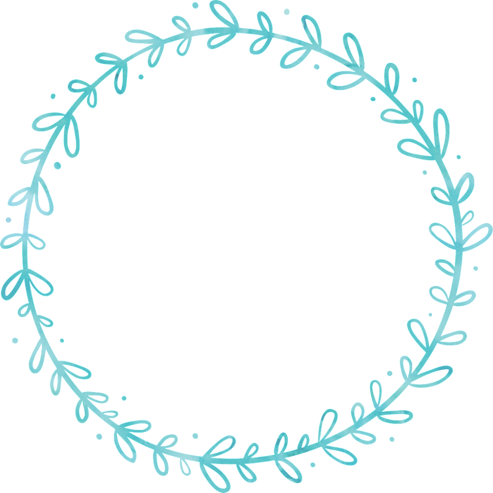 Голубая рамка для метрики круглая