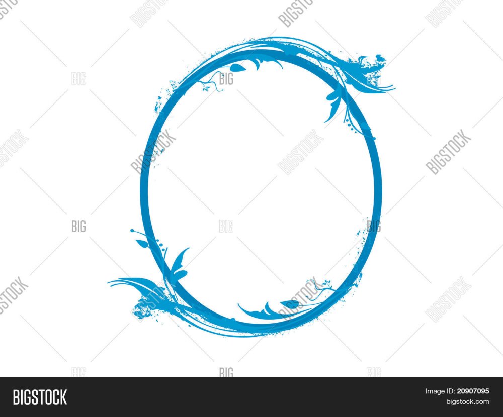 Рамка голубая овал