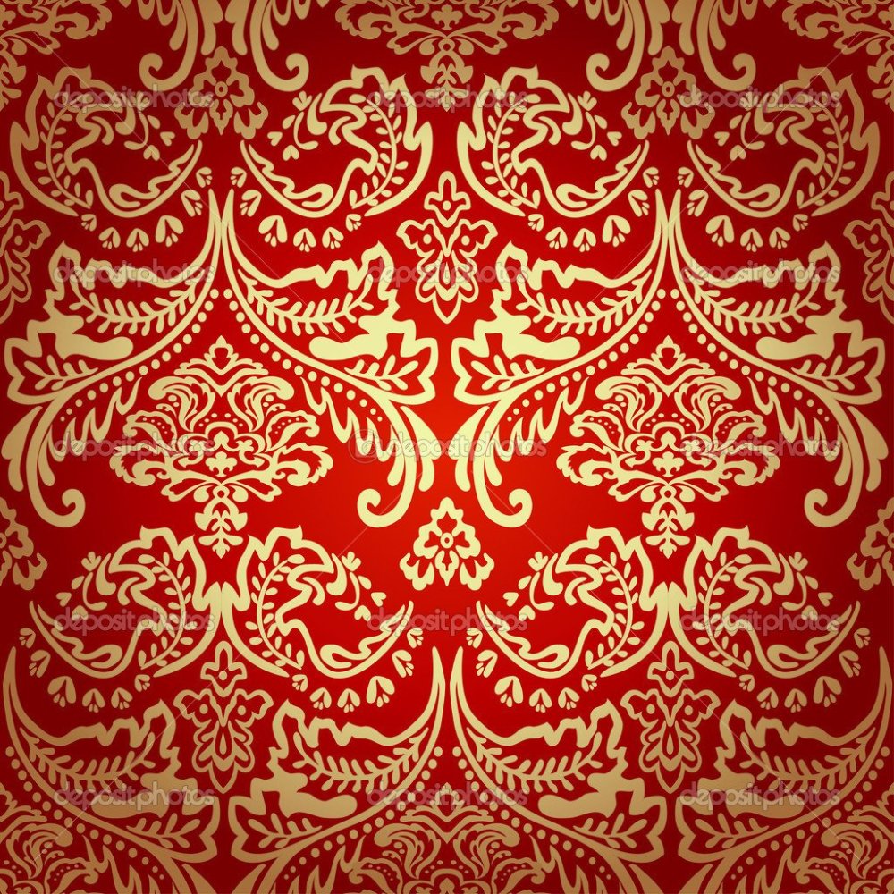 Восточный орнамент красный