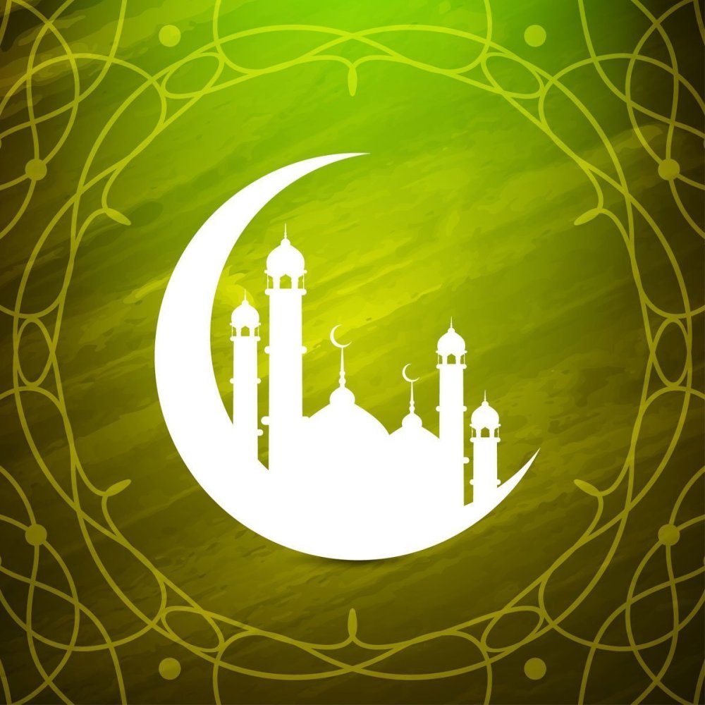 Зеленый фон с узорами