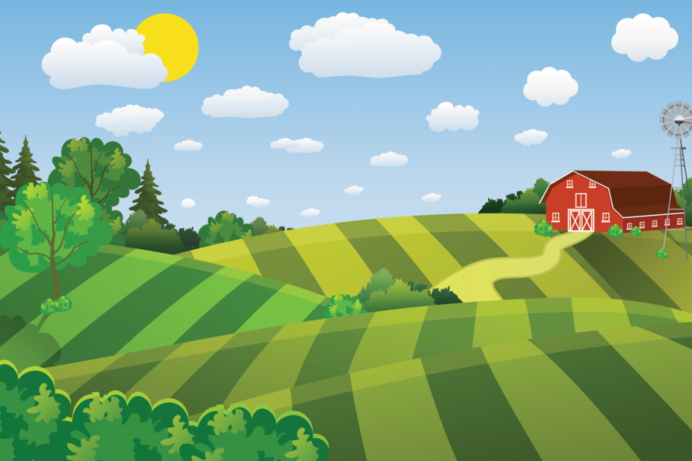 Фермерский пейзаж вектор