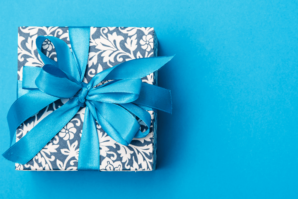 Коробка бант синяя