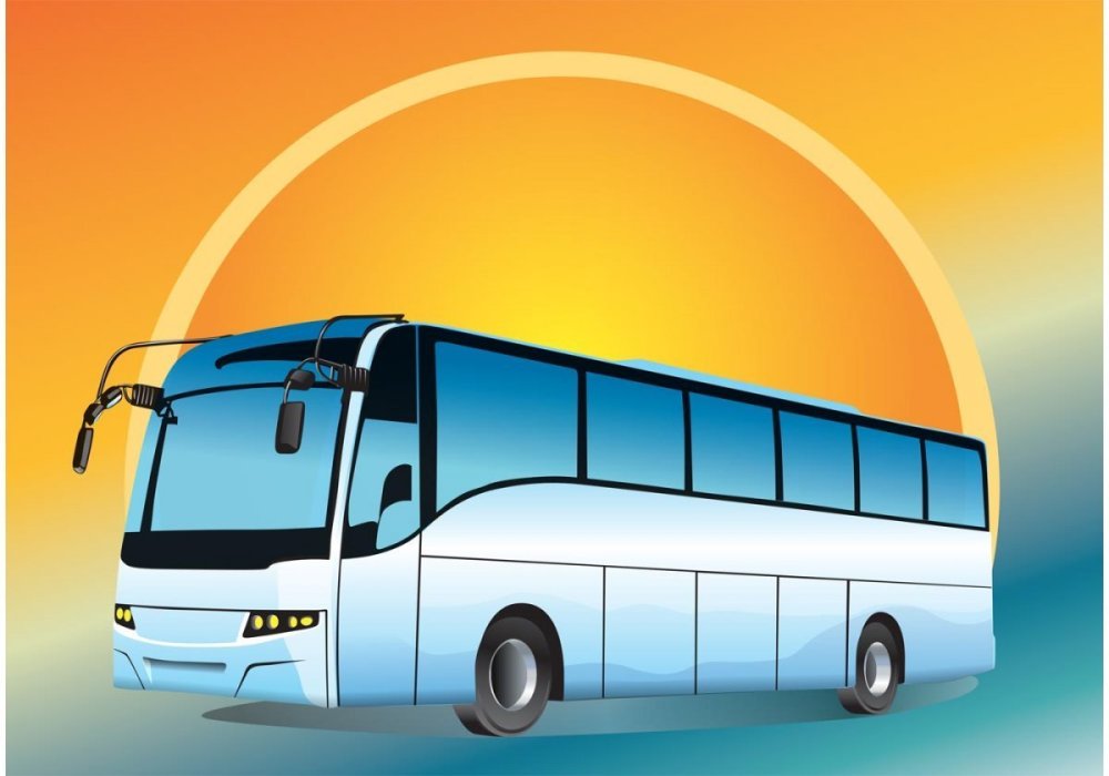 Экскурсионный школьный автобус вектор