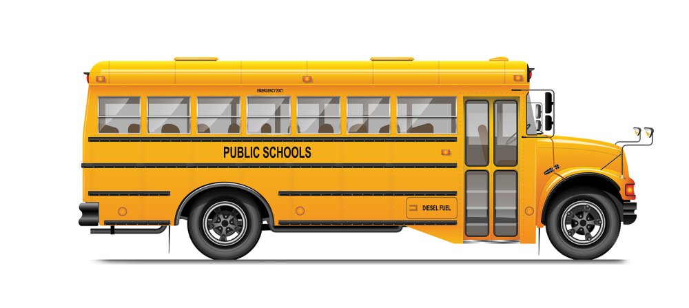 Американский школьный автобус сбоку