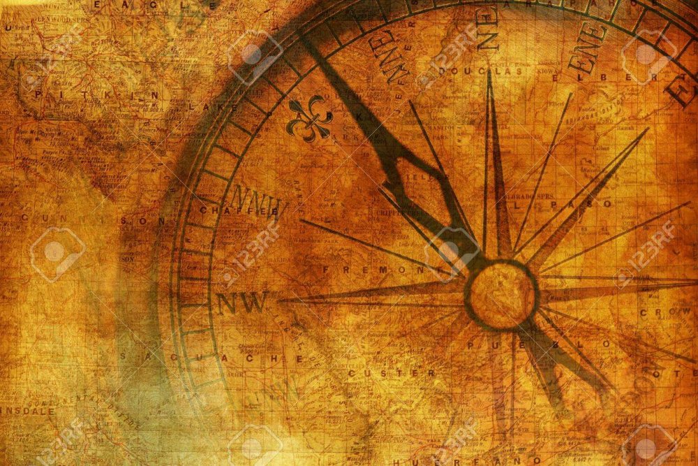 Компас на бирюзовом фоне рисунок