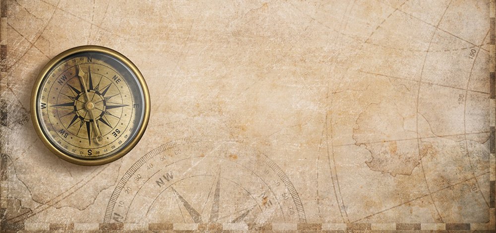 Старинная бумага с компасом
