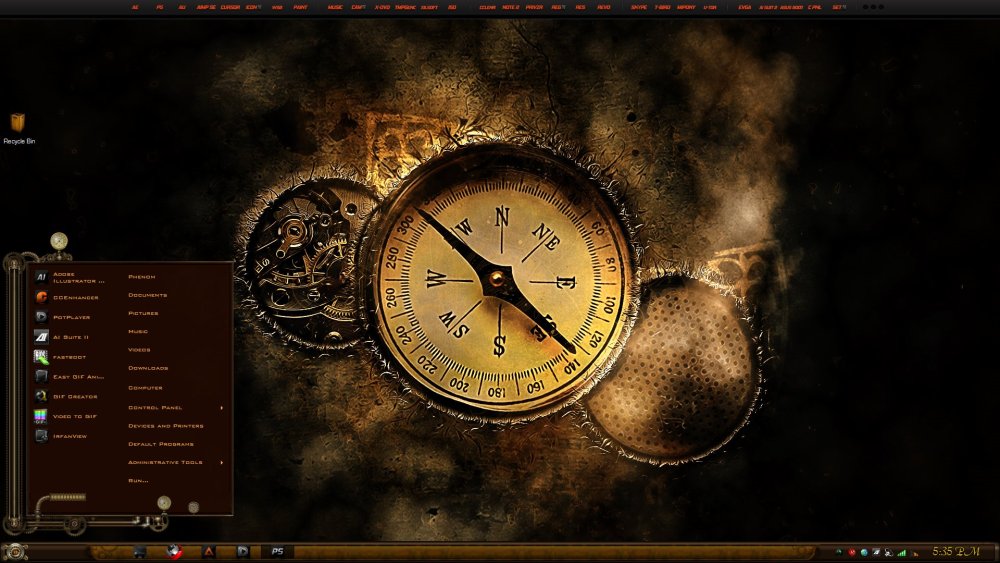 Стимпанк часы на рабочий стол