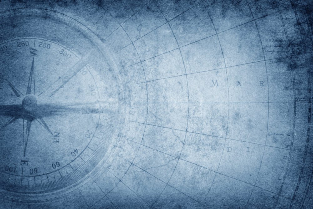 Обои с компасом и картой