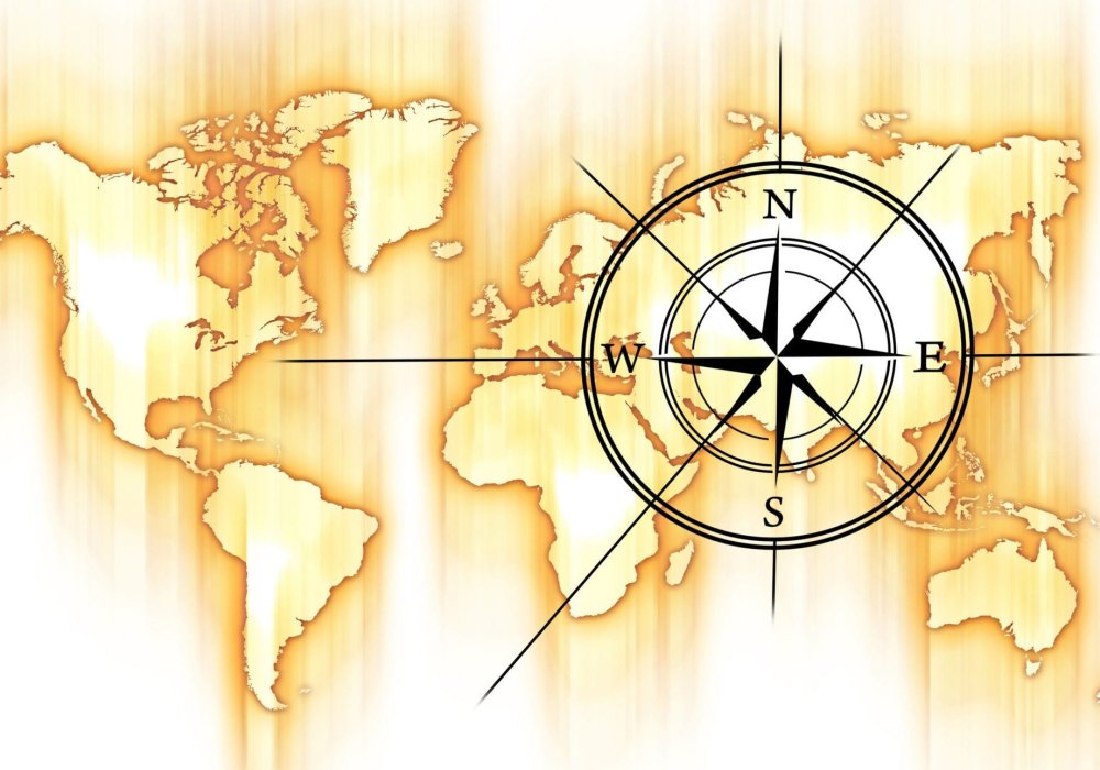 Роза ветров на карте