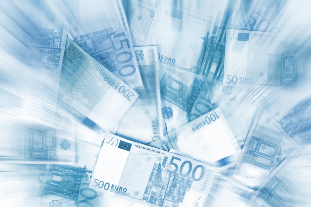 Голубой фон деньги