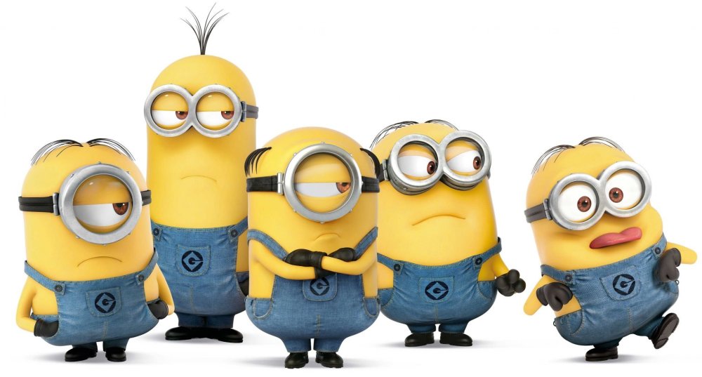 Миньоны на желтом фоне