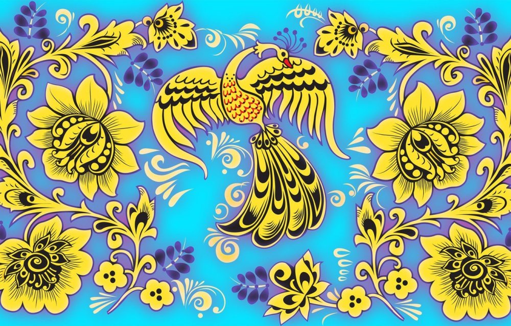 Хохломской узор Жар-птица