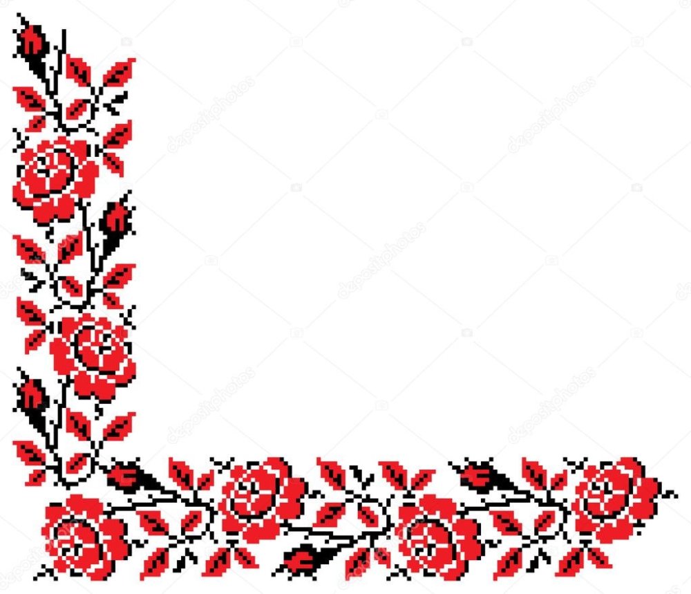 Украинские узоры на белом фоне